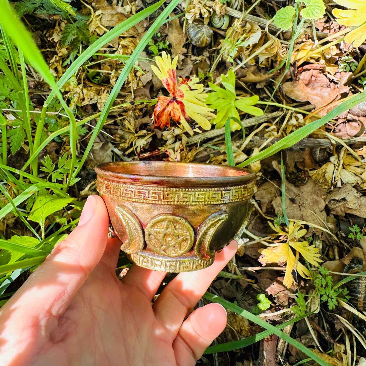 Copper Cyklus Offering Bowl - "Triple Goddess"