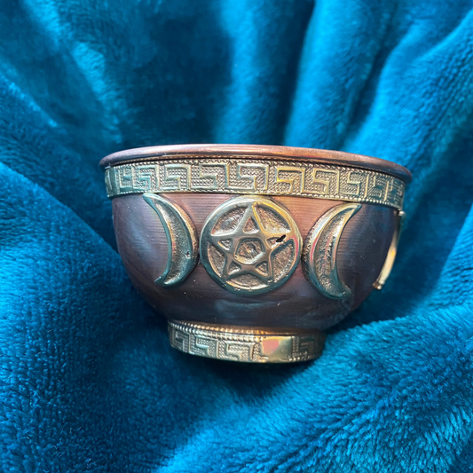 Copper Offering Bowl - Triple Goddess