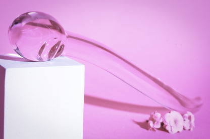 Calypso Cervix Wand™ 2.0 Glass Dildo - Pink Candy Floss (Limited Edition)